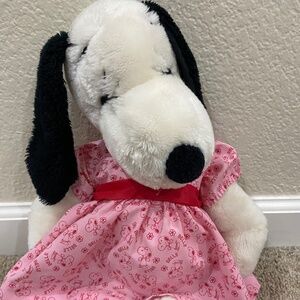 Belle Plush Peanuts Snoopy's Sister Pink Dress Stuffed Animal 16”  60’s  vintage